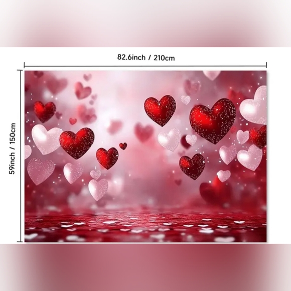 New Red & Pink  Balloon Love Heart Backdrop/Tapestry V2 - Picture 4 of 4